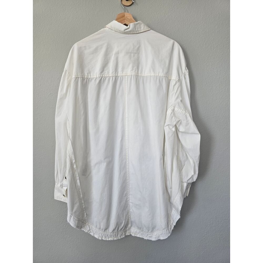 We The Free White Button‑Down Shirt Oversized Women’s L Urban Outfitters Cotton - Picture 4 of 10